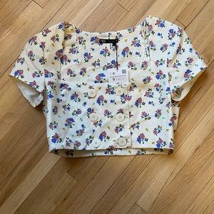 Zara Cropped Button Top